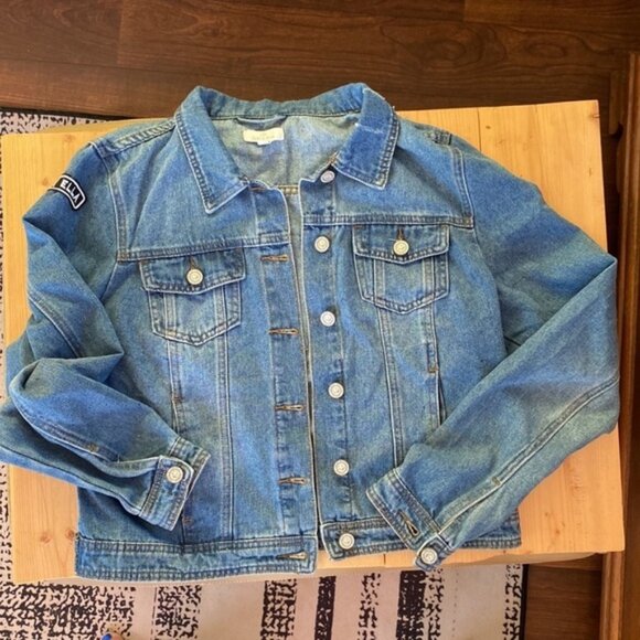 Ivory Ella Ladies Sequined Elephant Distressed Jean Jacket Women’s Size Medium - Picture 3 of 8